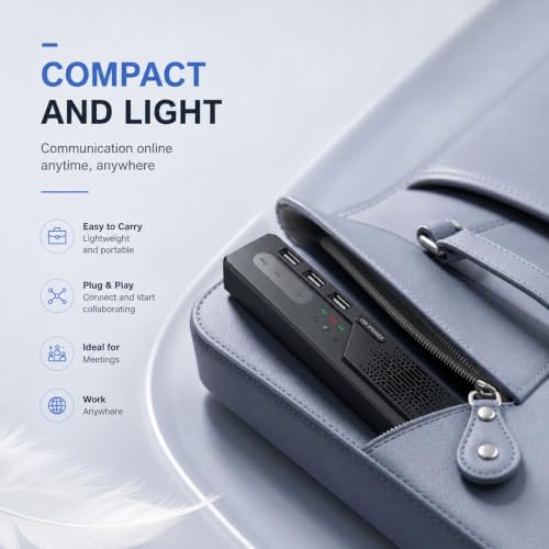 3 in 1 USB Wired Speaker with Microphone,Conference Speakerphone for PC & Laptop,360° Voice Pickup, Plug and Play, Computer Speaker for Zoom, Teams, Skype, Home Office & Online Meetings - Image 6
