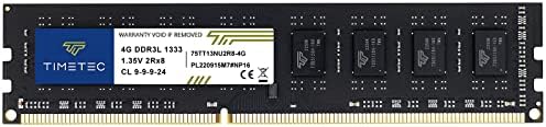 Timetec DDR3 1333MHz PC3-10600 Non-ECC Unbuffered 1.5V CL9 2Rx8 Dual Rank 240 Pin UDIMM Desktop PC Computer Memory RAM Module Upgrade (Single Rank 4GB) by Timetec