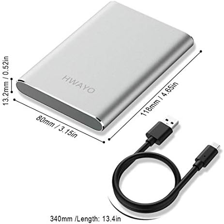 HWAYO 250GB Portable External Hard Drive USB3.1 Type C Ultra Slim 2.5'' HDD - Image 4
