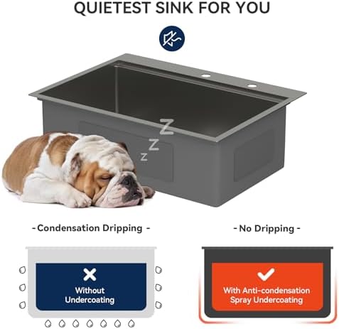 Lordear 30 Inch Black Kitchen Sink Single Bowl Workstation Sinks 16 Gauge All In One 30x22 Kitchen Sinks Stainless Steel Gunmetal Black Sink 30" - Image 6