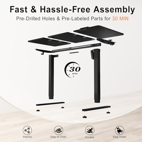 63 Inch Height Adjustable Standing Desk for Home Office, Black - Image 6