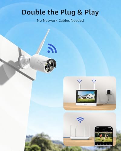 ANNKE Wireless Security Camera System, 7'' Touch Screen Monitor, 64GB SD - Image 3