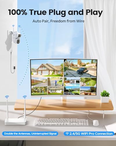 Camcamp Dual-Lens Home Security Cameras System Wireless Outdoor, 4 Cam Kits - Image 4