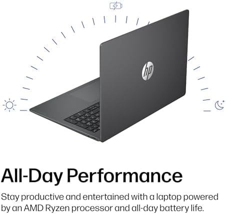 HP OmniBook 3 16 inch Laptop PC, 2K Touchscreen, AMD Ryzen 3 30, 8 GB RAM, 256 GB SSD, AMD Radeon 610M GPU, Windows 11 Home, Mica Silver, 16-by0199nr - Image 4