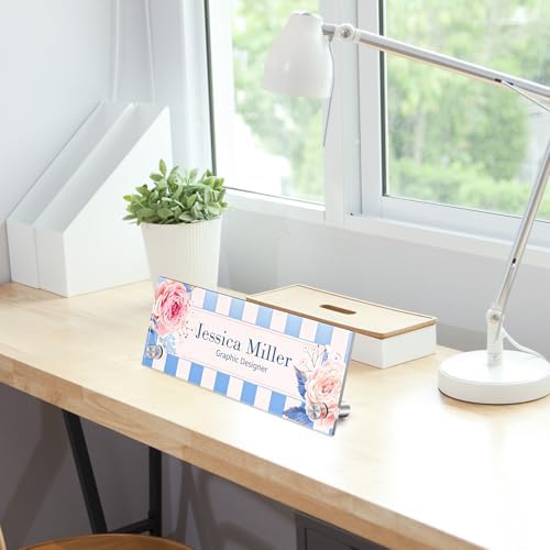 Personalized Acrylic Office Desk Name Plate with Standoff Barrels - Image 2