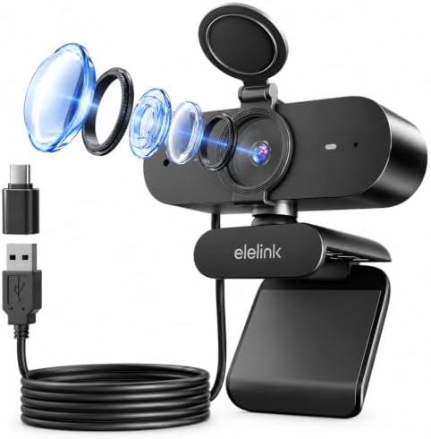 4K Webcam for PC,Auto Focus Streaming Web Cam USB,Dual Noise Reduction Mics by Unknown