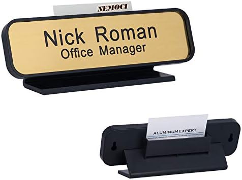 2"x10" Custom Engraved NamePlate with Wall or Desk Plastic Frame Holder by NEMOCI