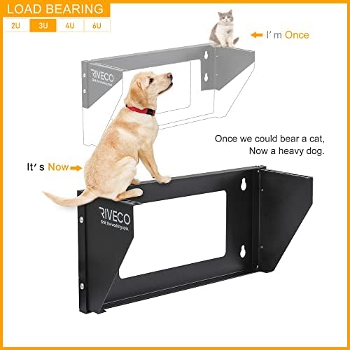 RIVECO 3U Wall Mount Rack for Network| Reinforced Heavy Load 66-99 LBS Small Server Racks Vertical & Horizontal Mounting for 19 inches IT & Studio Equipment. - Image 3