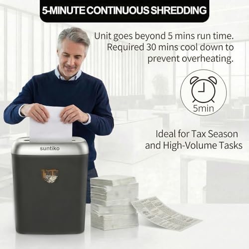 Suntiko 14 Sheet Home Office Cross Cut Paper Shredder Heavy Duty - Image 4