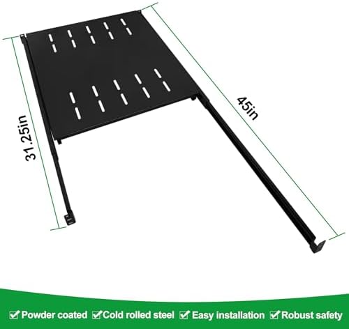 GlobalRack 1U Sliding Shelf,31-45" Adjustable, Double-Sided, Soft-Close - Image 2