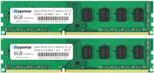 16GB PC3-14900U 2X8GB DDR3 14900 1866MHz PC3-14900 16G 2Rx8 240-pin Udimm CL13 1.5V Desktop RAM Memory Module by DUOMEIQI