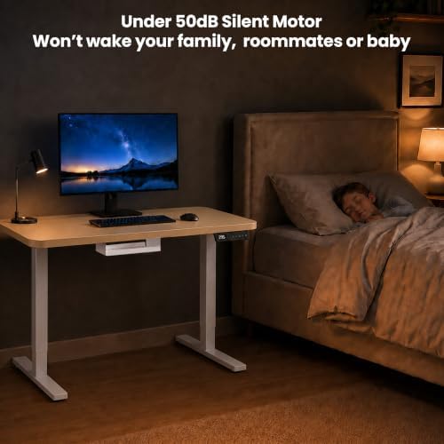 Electric Standing Desk, 32" x 24" Adjustable Height Sit Stand Desk, Small Space Workstation, Compact Computer Desk for Home Office, Stable Steel Frame (Natural) - Image 7