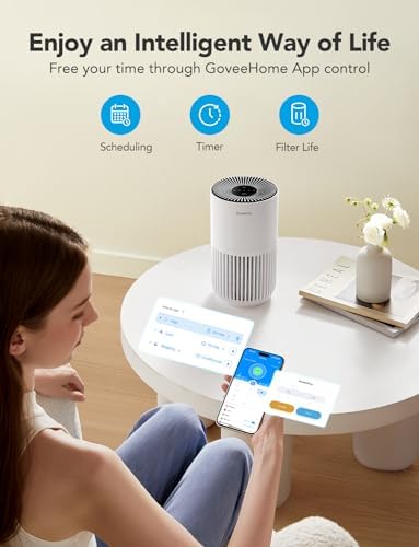 GoveeLife Smart Mini Air Purifier for Bedroom, with App & Alexa Control - Image 3