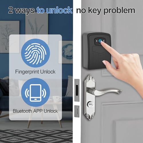 WiFi Fingerprint Smart Key Lock Box for Outside, Remote Access Wireless Key Box Operate on iOS/Android APP with Gateway, Large Capacity Bluetooth Safe Box - Image 2