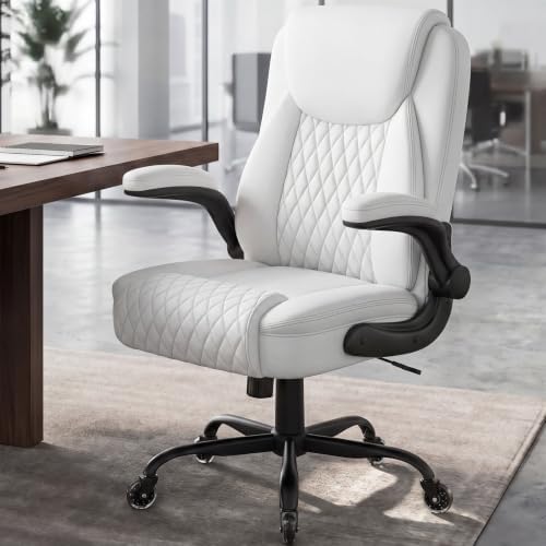 GTPOFFICE Executive Office Chair, Ergonomic PU Leather Desk Chair,Pro White - Image 2
