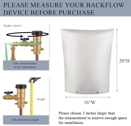 16"Wx20"H Backflow Preventer Insulation Cover, Sprinkler Covers for Outside - Image 2