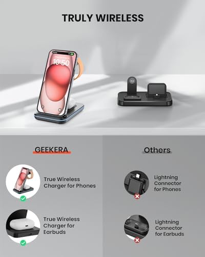 GEEKERA 3-in-1 Wireless Charging Station for iPhone, Watch & AirPods - Image 6