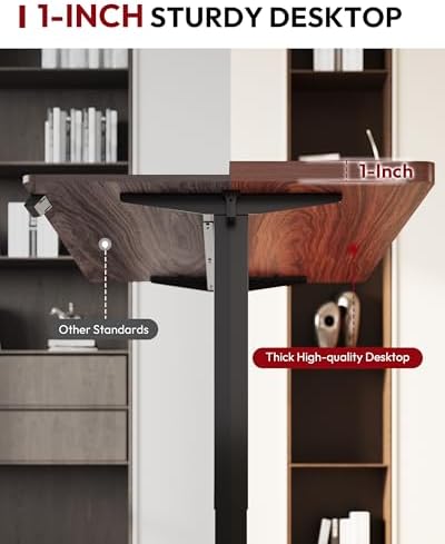 SANODESK One-Piece 1'' Thick Height Adjustable Standing Desk 60''x24'' - Image 6