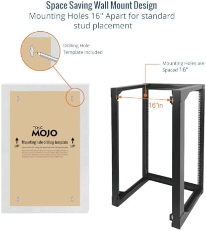 Tecmojo 18U Wall Mount Rack, Server Rack,Open Frame Server Rack,Network Rack for 19inch Computer/AV/Data/IT/Media Equipment,18inch Depth,16inch Apart Mounting Holes,Swing Gate,Square and Tapped Holes - Image 4
