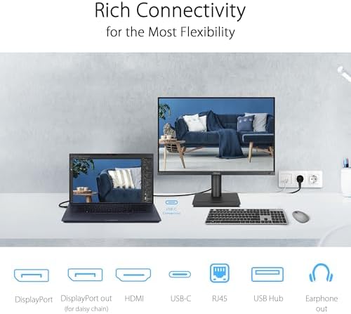 ASUS BE248CFN 24 Inch1200P Computer Monitor, USB-C 96W, HDMI, RJ45, VESA - Image 4