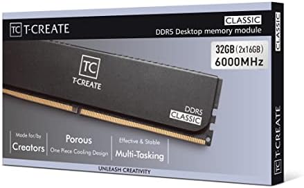 TEAMGROUP T-Create Classic 10L DDR5 32GB Kit (2 x 16GB) 6000MHz (PC5-48000) CL48 Desktop Memory Module Ram, Supports Both Intel & AMD - CTCCD532G6000HC48DC01, Black-UDIMM - Image 7