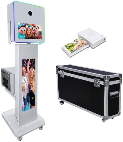 Portable DSLR Photo Booth Machine with 15.6" Touch Screen, Photo Booth with 29" LCD Display, Ring Light, Software, Mini PC,Flight Case for Event Rental Wedding Party (Photo Booth+Printer) by JIAQINMOTD