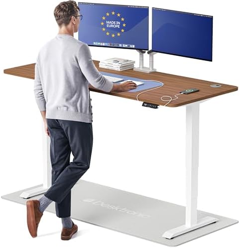 Desktronic HomePro Standing Desk 72x30 — Made in Europe, Ergonomic Sit Stand Home Office Desk, Electric Height Adjustable, Dual Motor, USB & USB-C Charging, Wobble-Free, Touchscreen, 3 Memory Presets by Desktronic