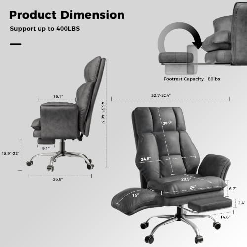 Big and Tall Office Chair, Flip Armrests for Pets & Cross Legged Sitting - Image 2
