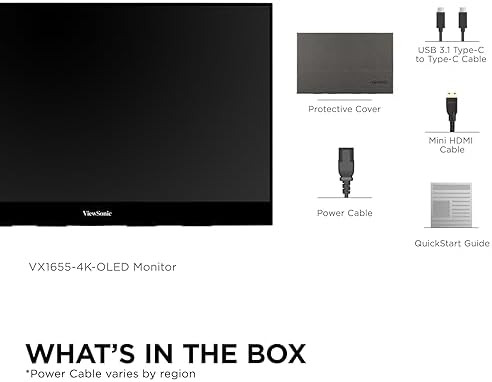 ViewSonic VX1655-4K-OLED 16 Inch 4K UHD OLED Portable Monitor for Laptop - Image 6