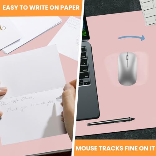 Desk Mat Wireless Charging Mouse Pad Large 32x16 Journey Desk Pad Mat with Wireless Charger Waterproof Pink Leather Computer Mat with Phone Charger Mousepad Non-Slip for Keyboard and Mouse - Image 4