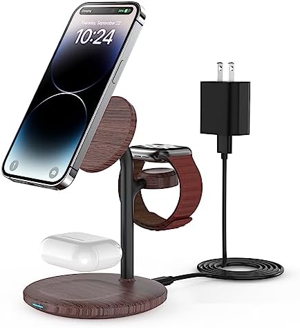 3 in 1 Magnetic Wireless Charging Station for Apple Devices,15W for Magsafe by XooFly