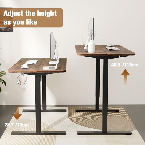 ERGOMAKER 43" Electric Standing Desk, Adjustable Height, Sit Stand Up Desk for Home Office & Computer Workstations, Memory Controller, Rustic Brown - Image 4