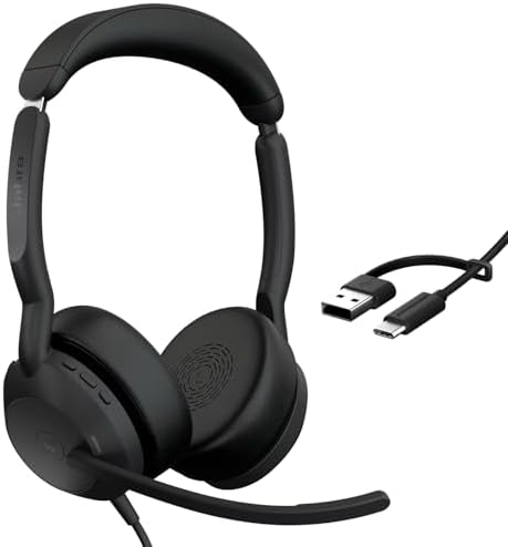 Jabra Evolve2 50 Wired Dual-Ear Headset with Noise-Cancelling Mic, Black by Jabra