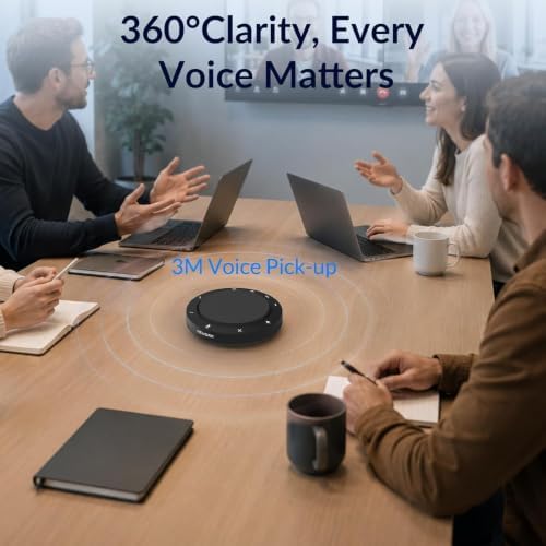 Conference Speakerphone - 2 AI Noise Reduction Mics, 360° Voice Pickup - Image 2