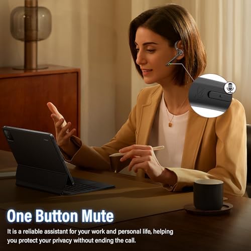 Bluetooth Headset, Single-Ear ENC Mic, Mute Button, 90H Hands-Free Earpiece - Image 4