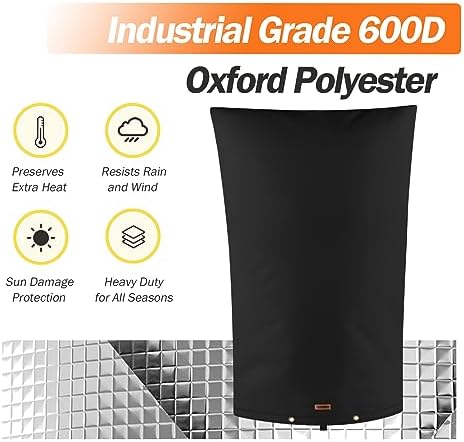 TOHONFOO Backflow Preventer Cover, Pipe Freeze Insulation, 16"Wx26"H, Black - Image 6