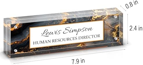Desk Name Plate Personalized, Desk Double sided pattern Name Plate Personalized Office Desk Decor for Women and Men , Teacher Nurse Boss Employee Appreciation Gifts (gilded marble, fixed pattern) - Image 6