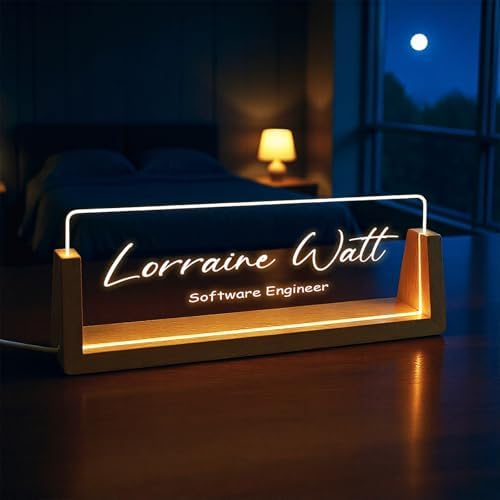Custom Desk Name Plate,Light Up Acrylic Office Sign, Personalized Gift for Boss Coworker Teacher, Employee Appreciation Award, Home Office Decor - Image 6