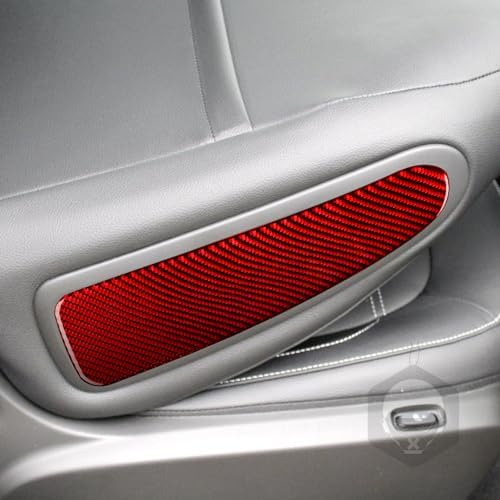 Real Soft Red Carbon Fiber Car Seat Side Panel Anti-Scratch Cover Collision Protector Sticker Auto Interior Decoration Accessories Compatible with Benz Smart 2016 2017 2018 2019 2020 2021 - Image 2