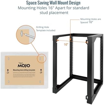 Tecmojo 15U Server Rack with Swing Gate, 15U Rack for 19inch Computer/AV/Data/IT/Media Equipment, Wall Mount Server Rack with 18inch Depth, Square&Tapped Holes - Image 4
