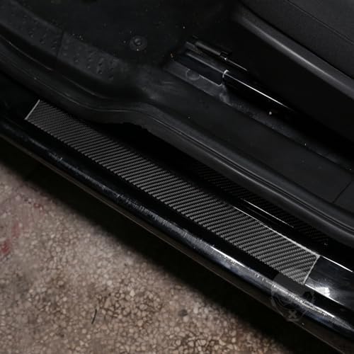 Car Outside Door Sill Plate(near door)Door Pedal Anti-Slip Strip Cover Sticker Real 3K Black Carbon Fiber Trim Compatible with Benz Smart 2016 2017 2018 2019 2020 2021 Auto Interior Accessories - Image 2