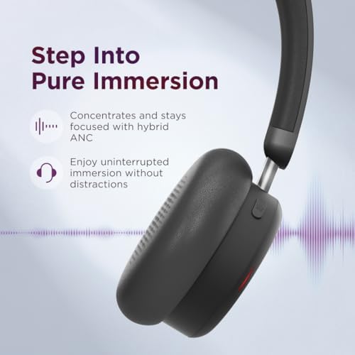 Lenovo Dual Mode Wireless ANC Headset 6550 with USB-A Receiver – Microsoft Teams Certified, Hybrid Active Noise Cancellation, Bluetooth Dual Connectivity, Long Battery Life, Business Headset, Black - Image 4