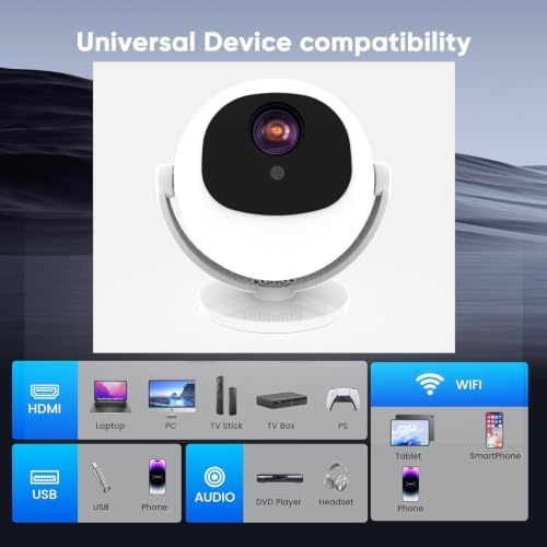 1080P Projector, 400 Lumens Brightness Indoor Outdoor Portable Projector, Cinema Quality Viewing for Home Entertainment - Image 6