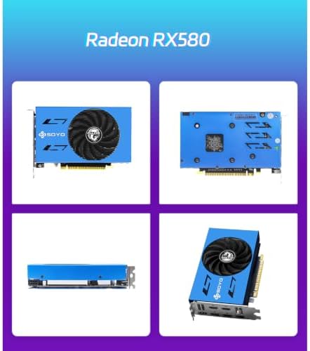 SOYO AMD Radeon RX 580 Graphics Card, 8GB 2048SP GDDR5 256-Bit, 6xHDMI 2.0b Ports, PCIe 3.0 x16 Video Card for PC, Single Fan Cooling, Supports Windows 11/10 Multi Monitor Desktop PC - Image 5