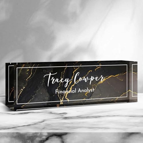 Desk Name Plate Personalized, Custom Name Plate for Desk, Acrylic Desktop Accessories, Office Gift & Decor for Women Men, Teacher Nurse Boss Employee Appreciation Gifts by PersonalizedGifts