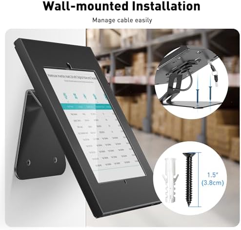 AboveTEK Anti-Theft Tablet Stand – iPad Locking & Security Stand, Countertop & Wall Mount POS Stand, 360° Swivel Kiosk Stand for iPad/iPad Air/iPad Pro – Ideal for Retail Business (Black) - Image 5