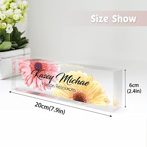 Desk Name Plate Personalized, Custom Name Plates for Desks, Personalized Acrylic Name Plate for Desk, Office Gifts for Coworkers, Boss, Teacher/Employee Appreciation Gifts (Daisy Design) - Image 4