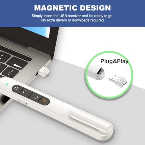 QUI Presentation Clicker with Volume Control, Wireless Presenter Remote - Image 5