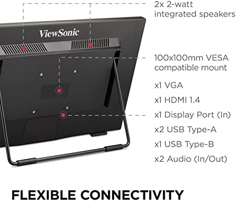 ViewSonic TD2465 24 Inch 1080p Touch Screen Monitor, 10-Point, HDMI DP - Image 6