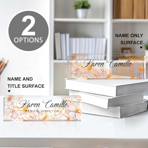 Custom Office Name Plate for Desk - Name Plate Personalized Gifts for Coworkers, Boss, Teacher, Social Worker - Acrylic Office Desk Decor for Women Men - Employee Appreciation Gifts (golden) - Image 3